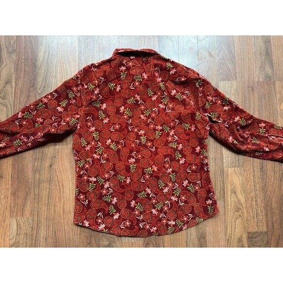 Territory Ahead Long Sleeve Cotton Velvet Floral‎ Blouse Button Shirt Womens SML - Picture 9 of 9